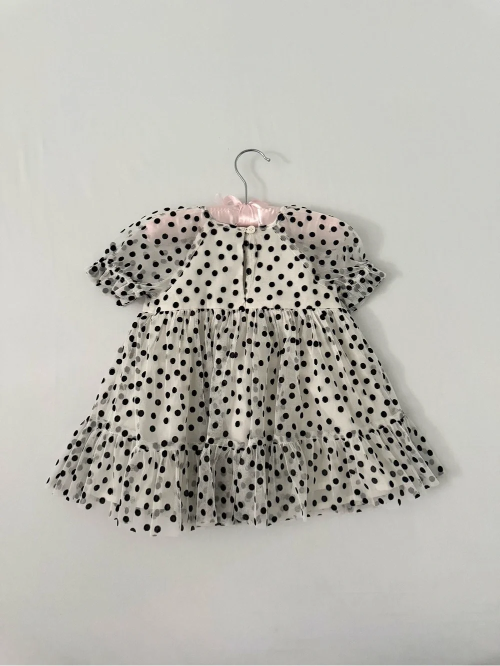GAP 6-12m White Dress with Black Polka Dots